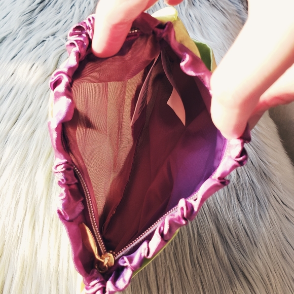 NWOT H&M Purple Green Small Pouch - Picture 3 of 8